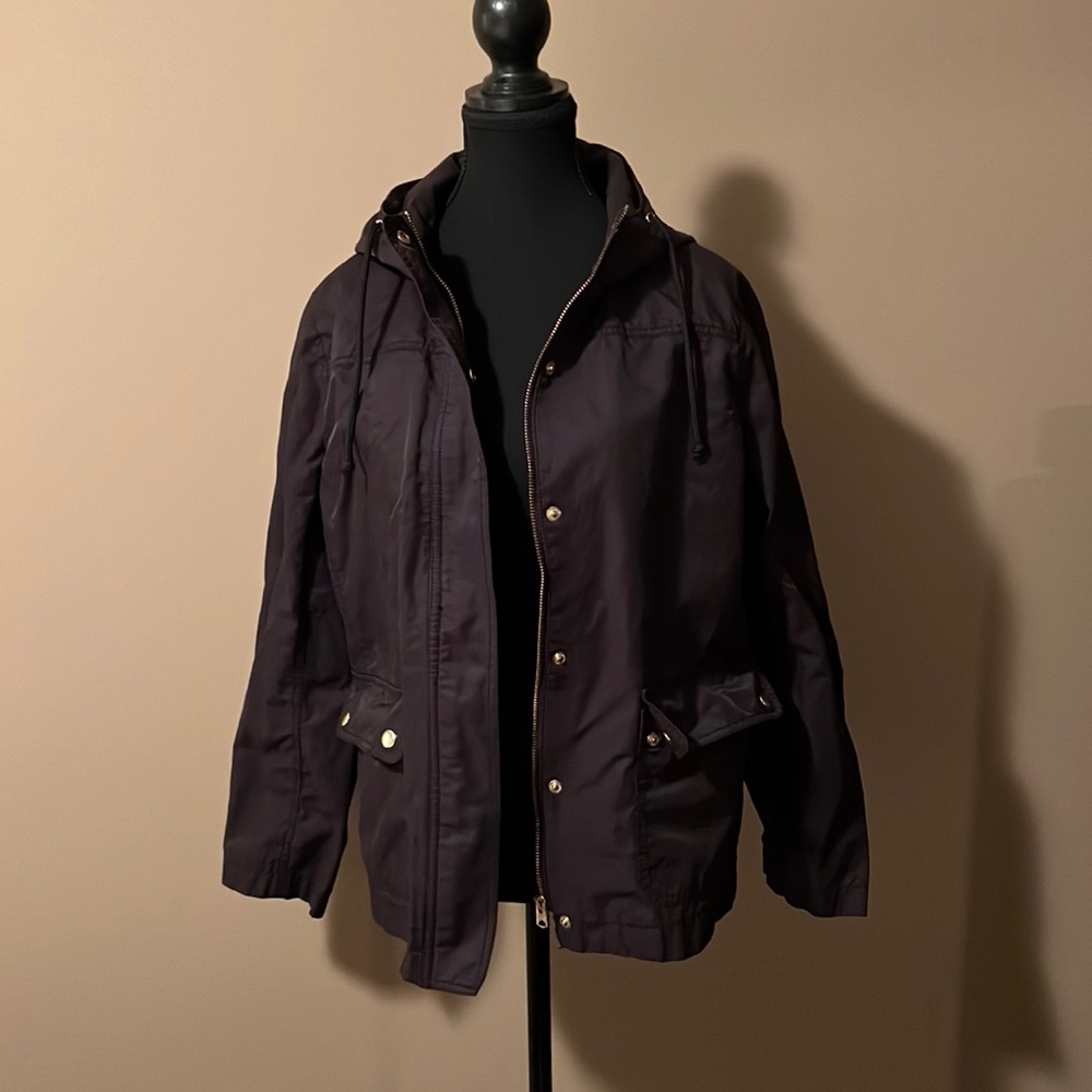 Navy blue JCrew Mercantile raincoat